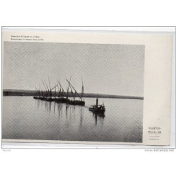 Tarjeta postal de el cairo remolque barcas En el nilo