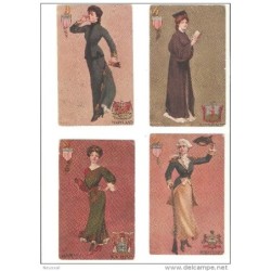 6 tarjetas postales circuladas de EEUU 1908