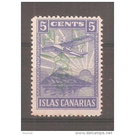 Viñeta  de islas canarias con sobrecarga invertida de franco