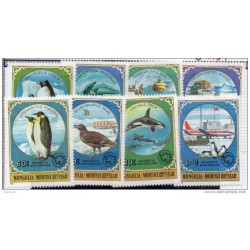 Serie  n 105966    Peces aves  ballenas  pinguinos  Mongolia