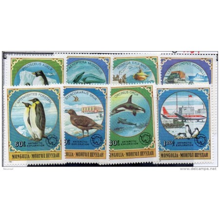 Serie  n 105966    Peces aves  ballenas  pinguinos  Mongolia