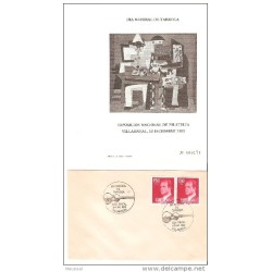Carta con matasello de tarrega de 1980 y tarjeta numerada de tarrega