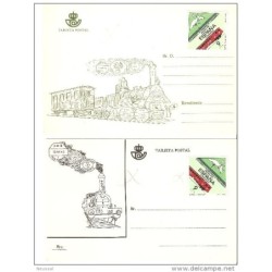 2 tarjetas postales  diferentes de trenes