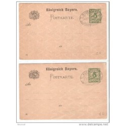 2 tarjetas postales de alemania de nuremberg del 8  29 septiembre 1896