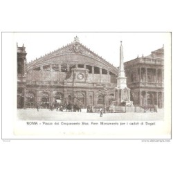 Tarjeta postal de italia plaza dei cinquecento staz ferr monumento per i caduti di dogali