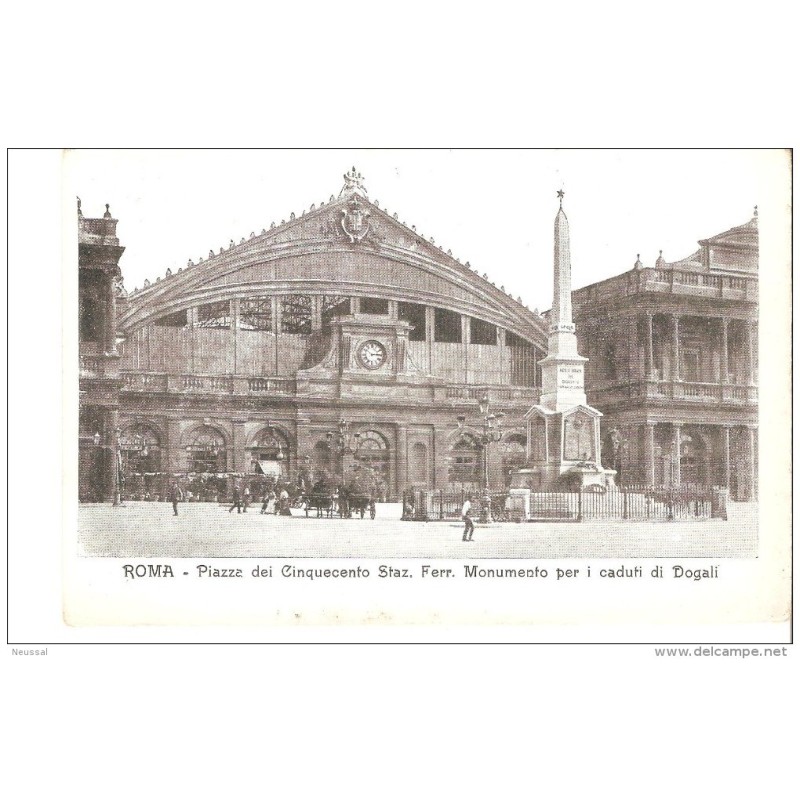 Tarjeta postal de italia plaza dei cinquecento staz ferr monumento per i caduti di dogali Tarjeta postal de italia plaza dei cinquecento staz ferr monumento per i caduti di dogali