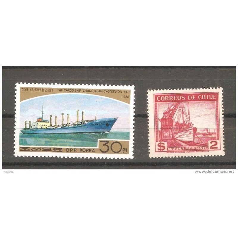 2 sellos de barcos paises diferentes 2 sellos de barcos paises diferentes