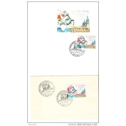 Carta pequeña  tarjeta  con cuño de centenario de patronazgo de san jorge sobre alcoy