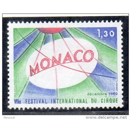 Sello  n 1248 monaco  circo