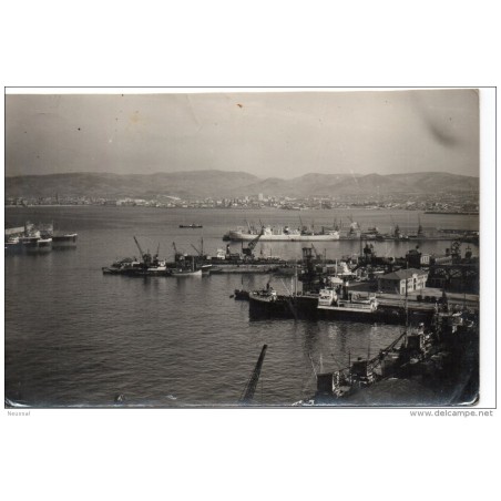 Tarjeta postal   gijon  puerto del musel    escrita por detras