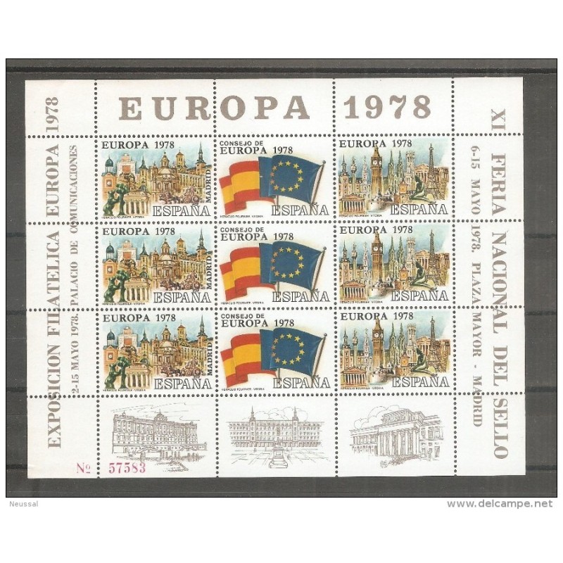 Viñeta Hb dentada de europa de 1978 Viñeta Hb dentada de europa de 1978