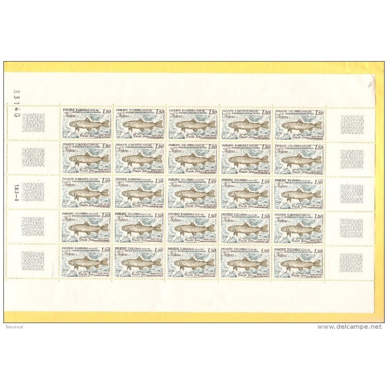 Pliego de andorra francesa natura de 1983 valor 150 Pliego de andorra francesa natura de 1983 valor 150