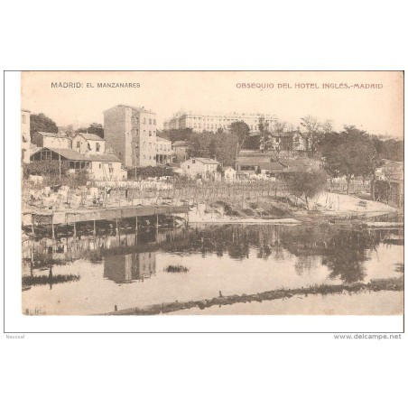 Tarjeta postal  de madrid el manzanares