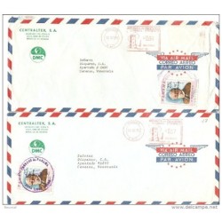 2 carta de panama de 1975 con cuño de 064 y 017