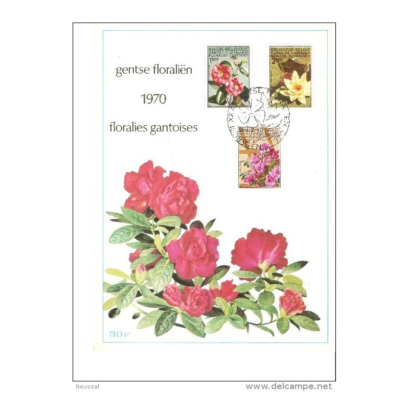 Tarjeta de belgica 1970 flores Tarjeta de belgica 1970 flores