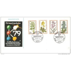 Tarjeta con serie de flores de alemania de 1979