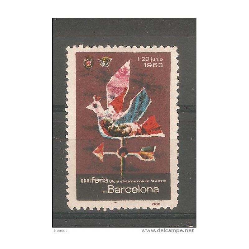 Viñeta de feria muestras barcelona 1963 Viñeta de feria muestras barcelona 1963