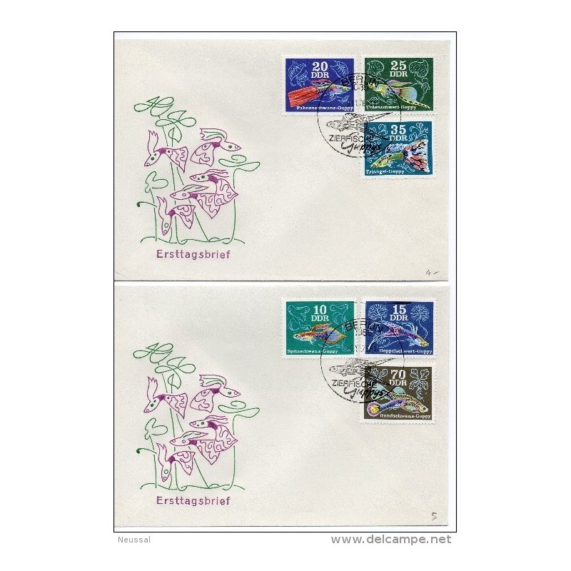 2 cartas de peces alemania 1976 2 cartas de peces alemania 1976