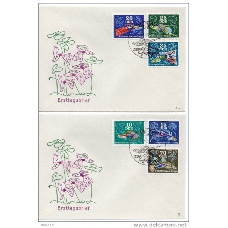 2 cartas  de peces alemania 1976