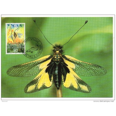 Serie de 4 postales de insectos liechtenstein