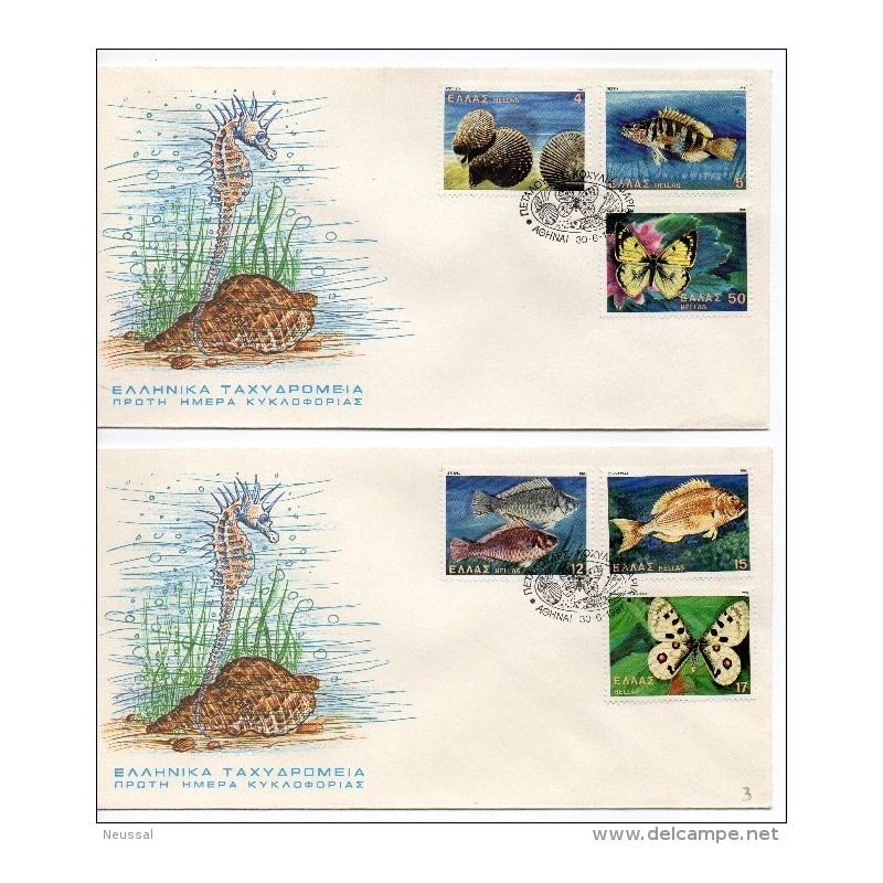 2 carta de peces de grecia de 1981 2 carta de peces de grecia de 1981