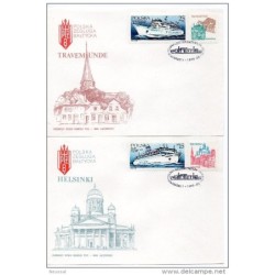 4 carta de primer dia de polonia 1986