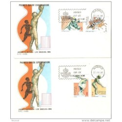 2   sobres  de primer dia de 1984  serie juegos olimpicos