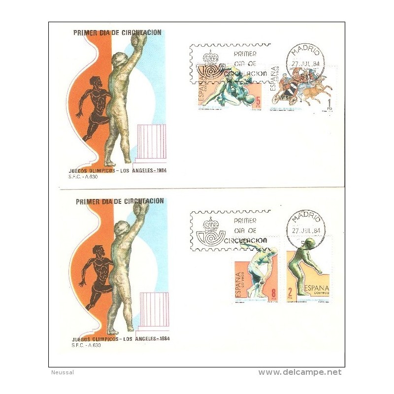 2 sobres de primer dia de 1984 serie juegos olimpicos 2 sobres de primer dia de 1984 serie juegos olimpicos