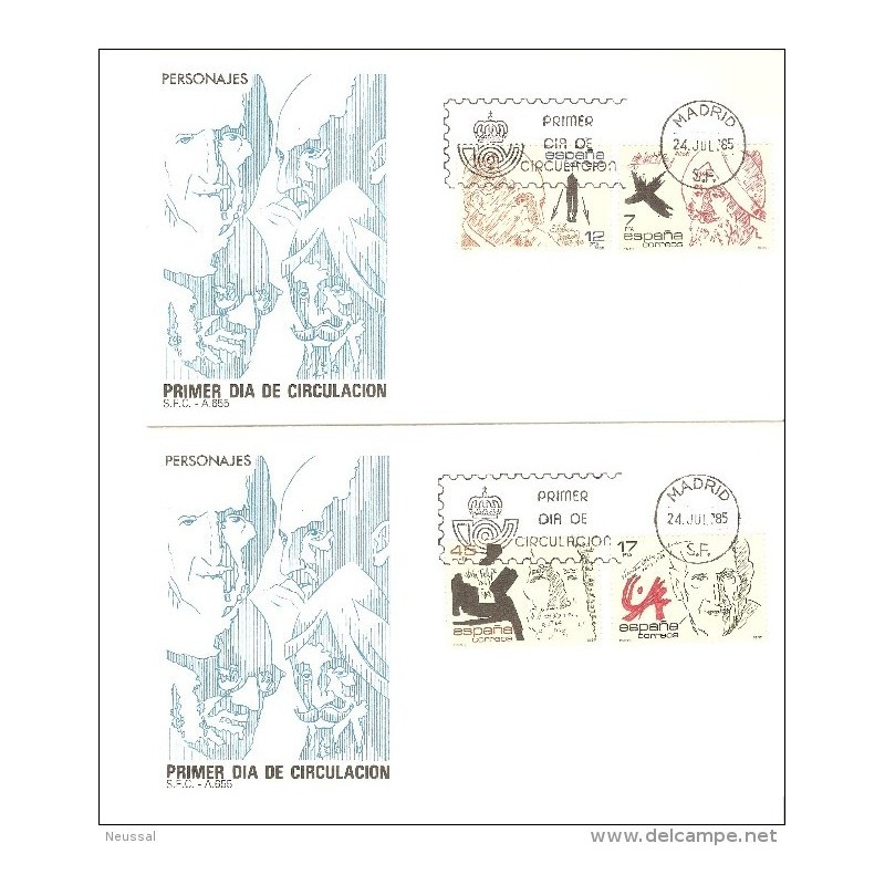 2 sobres de primer dia de 1985 personajes 2 sobres de primer dia de 1985 personajes