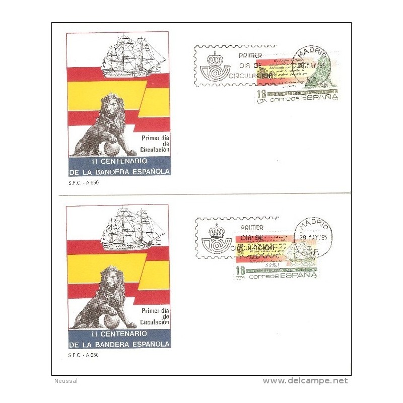 2 sobres de primer dia de 1985 serie centenario de la bandera española 2 sobres de primer dia de 1985 serie centenario de la bandera española
