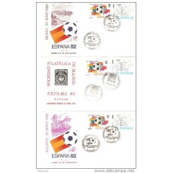 5 cartas diferente matasello 1980 campeonato de futbol