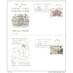 2 sobres   de primer dia de 1980 hacienda publica y filatelia nacional