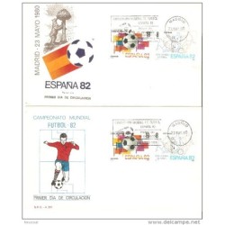 2 sobres   de primer dia de 1980 campeonato de futbol