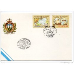 2 cartas serie de cristobal colon san marino 1991