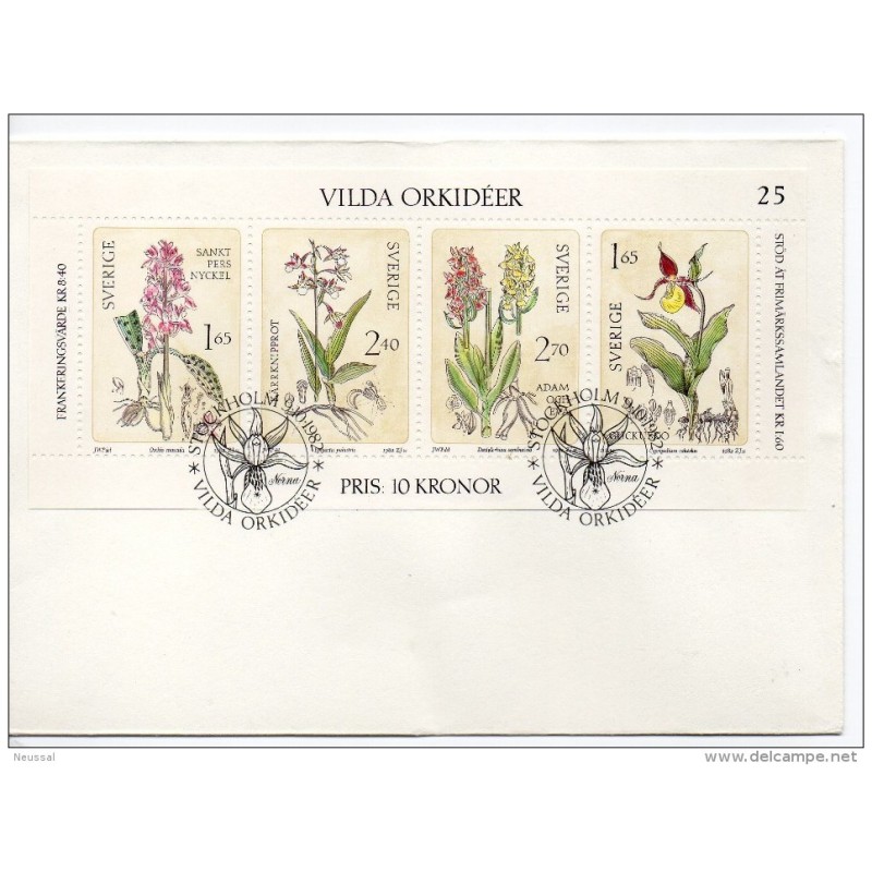 Carta de suecia de 1982 flora Carta de suecia de 1982 flora