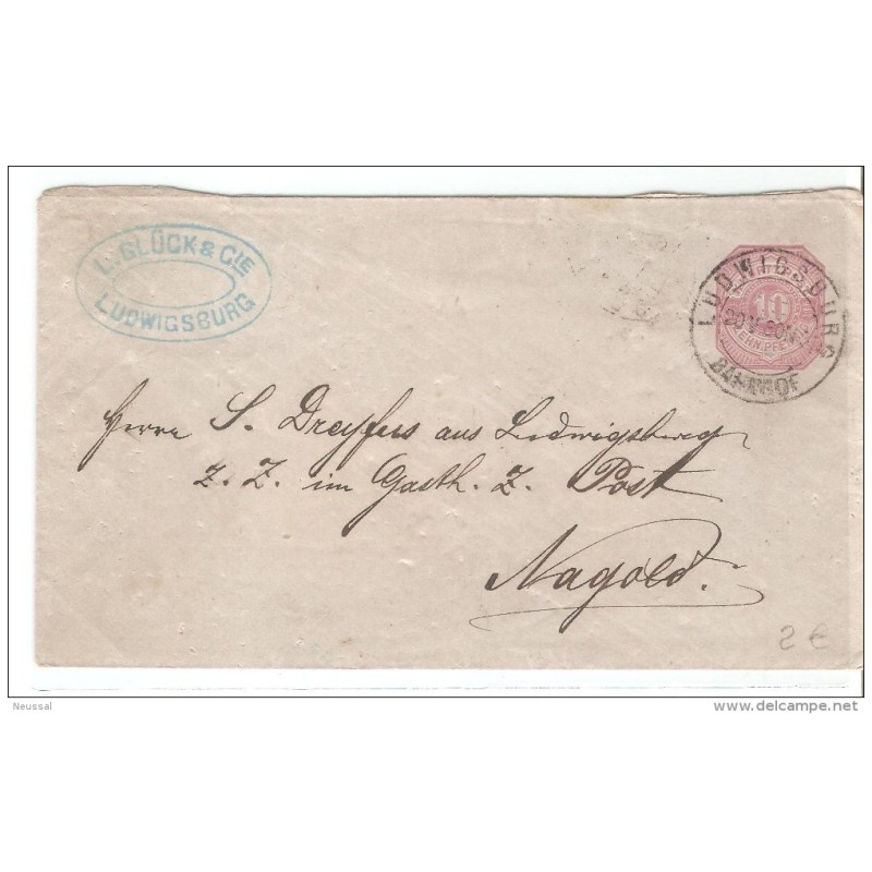 Carta con matasello de ludwigsburg por detras matasello wagold Carta con matasello de ludwigsburg por detras matasello wagold