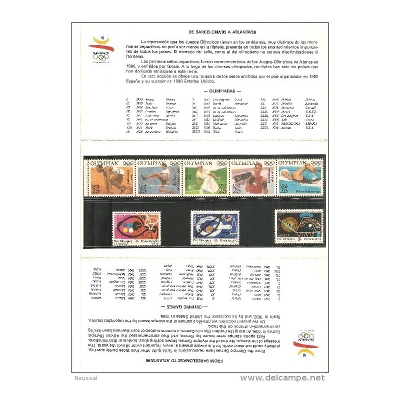 Carpeta filatelica barcelona92atlanta 96 Carpeta filatelica barcelona92atlanta 96