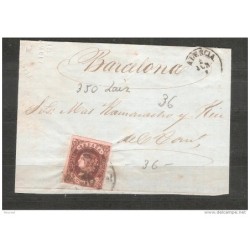 Frontal de carta con matasello palencia y rueda carreta 36