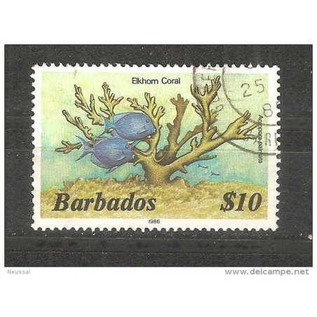 Sello n 618 barbados   usado valor clave