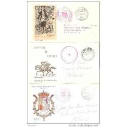 3 cartas con matasellos de servicios filatelicos