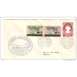 Carta de filipinas sobrecarga 5  con matasellos de 1941 sellos