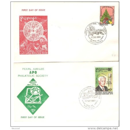 2 sobres diferentes de primer dia de 1980
