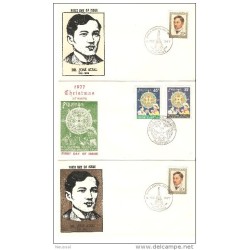 3 sobres diferentes de primer dia de 1977