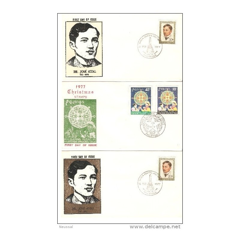 3 sobres diferentes de primer dia de 1977 3 sobres diferentes de primer dia de 1977