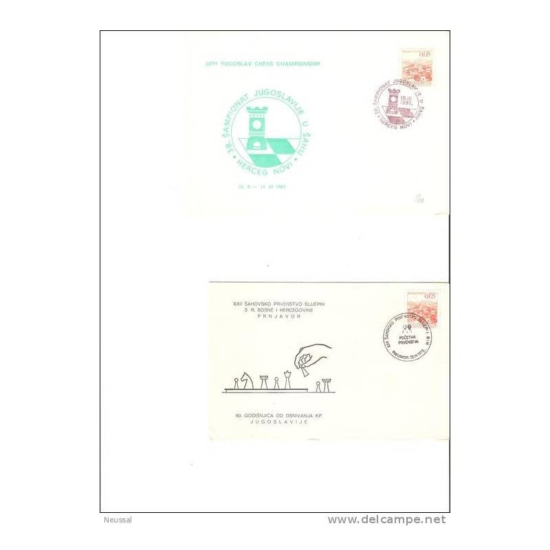 2 tarjetas de ajedrez de yugoslavia 2 tarjetas de ajedrez de yugoslavia