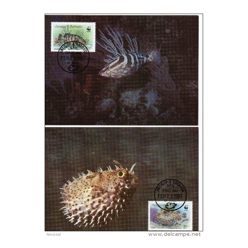 Serie de tarjeta postal Antigua y barbuda 1987 Serie de tarjeta postal Antigua y barbuda 1987