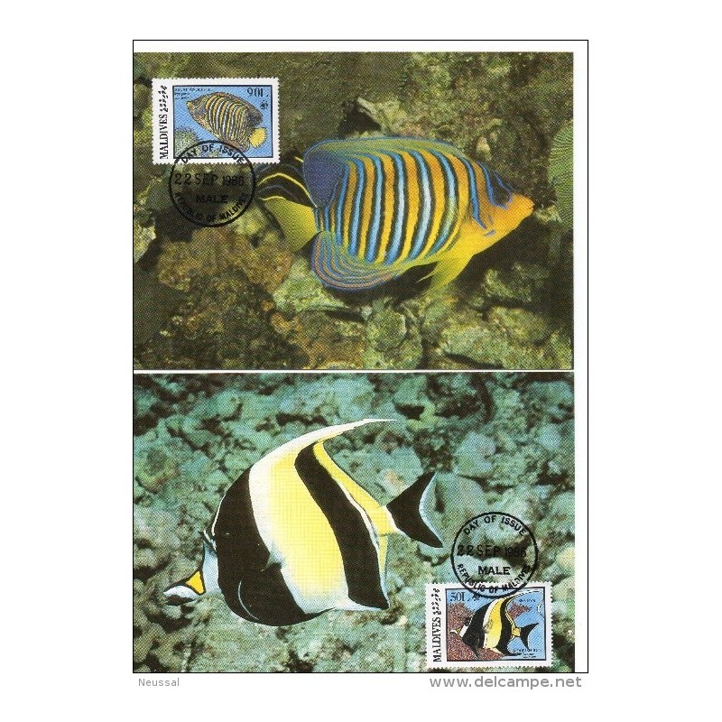 Serie de tarjeta postal maldives 1986 Serie de tarjeta postal maldives 1986