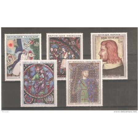 Ficha de pintura sellos de francia aproximadamente 1963