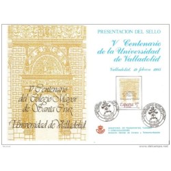 Tarjeta centenario de la universidad de valladolid de 1985