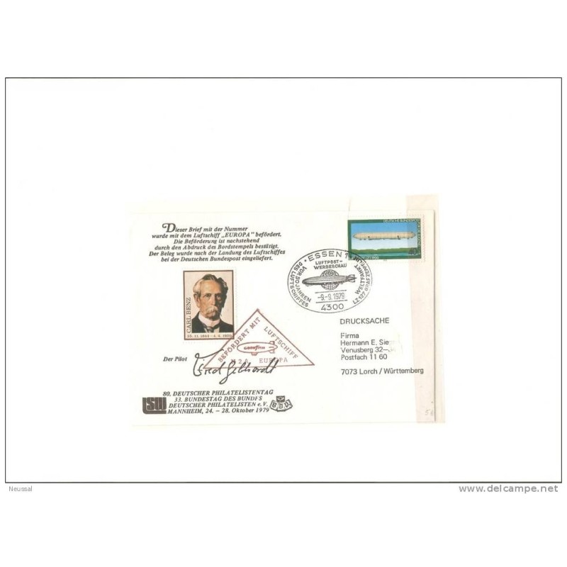 Carta conmemorativa de luftpost en 1979 Carta conmemorativa de luftpost en 1979